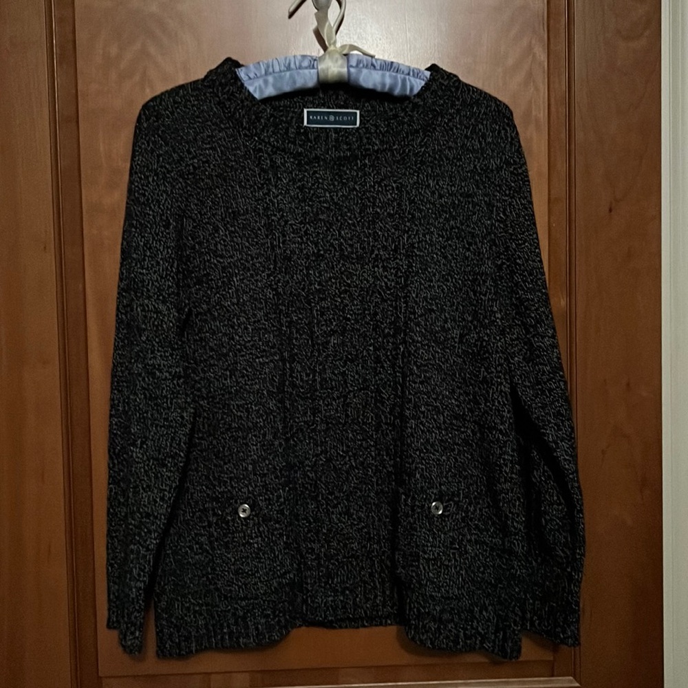Karen Scott black heathered sweater